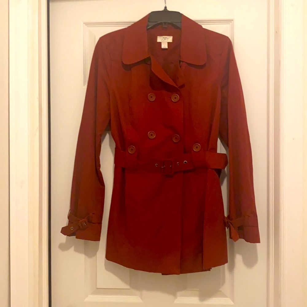Ann Taylor Loft burgundy trench coat. New!!! No tags.